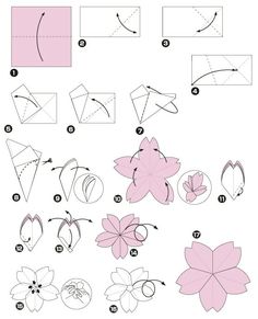 step by step instructions to make origami flowers