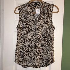 Forever 21 Sleeveless Sheer Cheetah Blouse Size Small Button Up To V Neckline Nwt Never Worn Sheer See Through Bundle Your Likes Leopard Print Summer Workwear Top, Leopard Print Tops For Summer Workwear, Summer Leopard Print Tops For Workwear, Summer Leopard Print Top For Work, Summer Workwear Leopard Print Tops, Fitted Sleeveless Brown Blouse, Fall Sleeveless Blouse For Workwear, Sleeveless Blouse For Fall Workwear, Fall Workwear Sleeveless Blouse