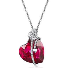 Lelekiss "Heart of the Ocean" SWAROVSKI Elements Burgundy Red Crystal Heart Shape Pendant Women Necklace Fashion Party, Love Valentine's Day Gifts for Her LELEKISS Heart Of The Ocean, Red Crystal Necklace, Crystal Heart Necklace, Heart Shaped Pendant Necklace, Heart Shaped Pendant, Yellow Jewelry, Heart Shaped Jewelry, Heart Shaped Necklace, Magical Jewelry