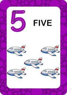 the number five with four airplanes on it