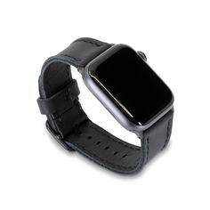 Full Grain Leather Apple Watch Band - Porter - Midnight Black – Arrow & Board Black Leather Strap Apple Watch Band For Everyday Use, Leather Watches With Bracelet Strap For Everyday Use, Adjustable Leather Watch Bands For Business, Classic Everyday Leather Bracelet, Adjustable Leather Watches For Everyday, Classic Leather Watch Bands For Everyday, Modern Leather Strap Watch Bands For Everyday, Modern Everyday Leather Watch Bands, Everyday Black Leather Bracelet