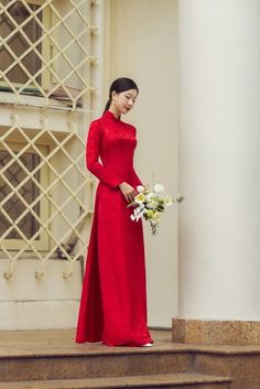 Very elegant design Elegant Red Ao Dai For Banquet, Elegant Formal Fitted Ao Dai, Elegant Formal Ao Dai Maxi Length, Elegant Formal Maxi Length Ao Dai, Elegant Maxi Length Ao Dai For Formal Occasions, Formal Fitted Floor-length Ao Dai, Formal Floor-length Fitted Ao Dai, Formal Full-length Winter Dress, Elegant Red Ao Dai For Evening