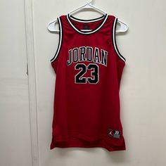 Nwot, Never Worn. Red Jersey. Smoke-Free Home. Red Sleeveless Tops For College, Red Sleeveless College Tops, Jordan Unc, Air Jordan Red, Jordan Jersey, Jordan Logo, Red Jersey, Nike Jordan Retro, Jordan Shirts