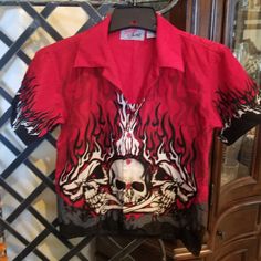 Nice Color T-Shirt Never Worn. No Tag . Sick Clothes, Red And Black, Tshirt Colors, Kids Shirts, Black Color, Shirts Tops, Red White, Red And White, Cool Outfits