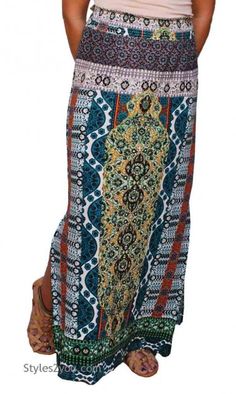 BC Peace Maxi Skirt In Teal Bohemian Boho Print Bottoms For Beach Season, Summer Beach Boho Print Bottoms, Patterned Skirt For Vacation In Spring, Beach Maxi Dress With Elastic Waistband And Flowy Skirt, Wide Leg Spring Maxi Dress For Vacation, Spring Vacation Wide-leg Maxi Dress, Patterned Skirt For Spring Vacation, Boho Print Maxi Skirt For Vacation, Bohemian Printed Bottoms For Beach Season