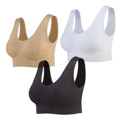 PRICES MAY VARY. Please measure your size before order and refer to our size chart on the fifth product image instead of using amazon's High Quality Fabric: Super Comfortable, Ultra-smooth, Breathable shell: 96% Nylon/4% Spandex Seamless Look and Easy Using: No wires, clips, hooks & Pull On closure & Removable pads Provide Medium-Support: Curve-hugging design & Stretchy enough for full movement while wearing it Everydaywear Bra: Perfect for sports, yoga, dance and sleeping bra. Built for Medium- Sports Bra Outfit, Sports Bra Set, Sleep Bra, Support Design, Yoga Sports Bra, Seamless Sports Bra, Yoga Tank Tops, Racerback Sports Bra, Yoga Bra