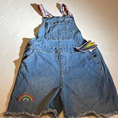 Pride Shortfall Queen Denim Romper Shorts S Nwt These Are An Oversized Fit Denim Overalls Shorts Or It’s A Men’s Small I’m Not Sure If Mens Or Women’s Unisex Has The Words Queen On The Front Designed By: Blu Blackboybe For Target Denim Romper Shorts, Versace Shorts, Overalls Shorts, Embroidered Denim Shorts, Mid Rise Denim Shorts, Denim Overalls Shorts, North Face Shorts, Romper Shorts, Short Overalls