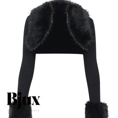 Bjux - Chaqueta de piel sintética de punto de manga larga con abertura delantera Warm One-size-fits-all Winter Outerwear, Snug Outerwear For Cold Winter Weather, Chic Winter Cardigan With Faux Fur Trim, Casual Winter Cardigan For Party, Chic Stretch Cardigan For Winter, Casual Party Cardigan For Winter, Casual Winter Party Cardigan, Fitted Cardigan For Winter, Chic One-size Winter Outerwear