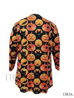 Ebeek - Womens Plus Size Halloween Casual Cardigan: Graphic Print Long Sleeve Open Front Cardigan for a Stylish Seasonal Look Halloween Costume Outerwear With Long Sleeves, Fall Costume Party Long Sleeve Tops, Long Sleeve Tops For Costume Party, Fall, Long Sleeve Tops For Costume Party In Fall, Halloween Long Sleeve Cardigan, Long Sleeve Costume Tops For Fall, Casual Long Sleeve Halloween Cardigan, Winter Costume Long Sleeve Tops, Costume Long Sleeve Winter Tops