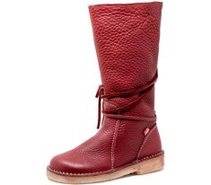 The Silkeborg [silk-e-bor] boot offers instant warmth and comfort with its buttery-soft tumbled leather and 100% premium European sheep wool lining. This unisex pull-on boot features a higher cut that rests below the knee and unique wrap-around lacing for added detail. Plus, the natural crepe sole can be replaced when Medium Chestnut Brown, Pull On Boots, Sheep Wool, High Cut, Chestnut, Pebbled Leather, Winter Boot, Wedge Boot, The Knee