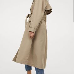 ** This Has Never Been Worn. Brand New With Tags. By The Time I Finally Opened The Package I Was Already Past My 30 Day Return Window And The Jacket Is Gorgeous, But Simply Too Large For Me. Oversized Trenchcoat H&M In Stock Size Xl-Xxl Conscious Oversized, Double-Breasted Trenchcoat In A Recycled Polyester Weave Coloured By We Are Spindye With A Wide Collar And Wide Lapels. Buttoned Shoulder Tabs, Voluminous Raglan Sleeves With An Adjustable Tab At The Cuffs, A Wide, Detachable Tie Belt At The Chic Beige H&m Outerwear, H&m Cotton Outerwear For Work, Chic Oversized H&m Outerwear, H&m Relaxed Fit Outerwear For Fall, Oversized H&m Outerwear For Work, Pink Suede Jacket, Yellow Rain Jacket, Plywood Kitchen, Khaki Trench