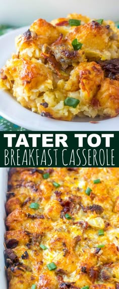 this is an image of tater tot breakfast casserole