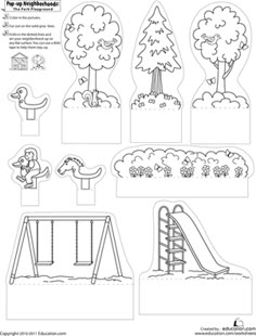 the printable worksheet for children to learn how to make their own playground