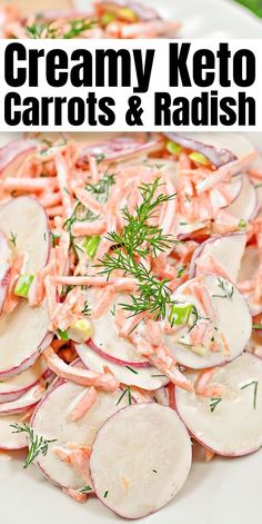 a white plate topped with carrots and radishes