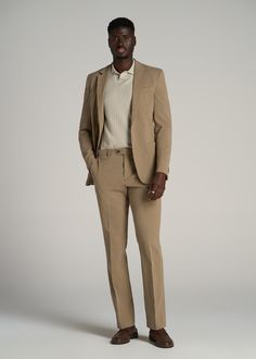 Elevate Your Style With These Suit Trousers for Tall Men Stay Comfortably Styled Discover a perfect blend of sophistication and comfort with our Garment Washed Stretch Cotton Suit Pants for tall men. These men's tall pants offer a sleek, tapered fit that enhances your silhouette while ensuring ease of movement. Their versatile design transitions seamlessly from the boardroom to after-hours events, making them an essential addition to your wardrobe.• Tapered design for a sleek silhouette• Texture Solid Color Tailored Tapered Leg Chinos, Beige Semi-formal Tapered Leg Pants, Men’s Tan Linen Suit, Men’s Tapered Pants, Brown Straight Leg Pants Men, Scrubs Dress, Cozy Sleepwear, Tall Men, Tall Pants