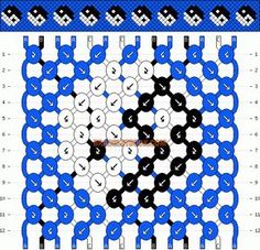 the pattern is shown in blue and black