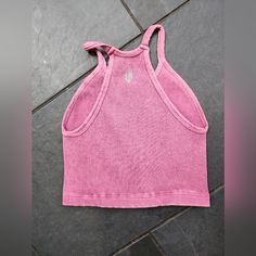 Dusty Rose/ Washed Pink Color. Size Xs/S. New Without Tags. With Outer Logo Pink Cotton Workout Top, Pink Cotton Top For Workout, Casual Pink Racerback Top, Good Karma, Bow Detail Dress, Waffle Weave, Peasant Blouse, Fitted Skirt, Black Ruffle