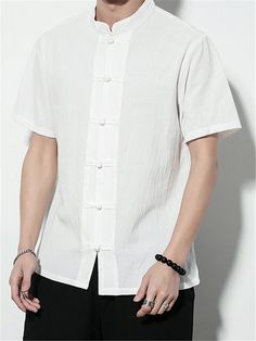 Description Product ID: MC2061269 Material: Cotton, Linen Pattern: Solid Sleeve: Short Sleeve Neckline: Stand Collar Closure Type: Buttons Season: Spring, Summer Style: Casual, Fashion, Simple Occasion: Daily, Outdoor Activities, Vacation, Street Package included: 1* Shirt Size Chart (Asian Size): Please allow 1-3 cm measured error. Tag Size Length Chest Shoulder Sleeve Length cm | inch cm | inch cm | inch cm | inch M 69cm | 27.1'' 98cm | 38.5'' 43cm | 16.9'' 19cm | 7.5'' L 70cm | 27.5'' 102cm | 40.1'' 44cm | 17.3'' 19.5cm | 7.7'' XL 71cm | 27.9'' 106cm | 41.7'' 45cm | 17.7'' 20cm | 7.9'' XXL 72cm | 28.3'' 112cm | 44.0'' 47cm | 18.5'' 20.5cm | 8.1'' 3XL 73cm | 28.7'' 116cm | 45.6'' 49cm | 19.3'' 21cm | 8.3'' 4XL 74cm | 29.1'' 120cm | 47.2'' 50cm | 19.7'' 21.5cm | 8.4'' 5XL 75cm | 29.5'' 12 Shirt Size Chart, Stand Collar Shirt, Linen Pattern, Collar Shirts, Shoulder Sleeve, Stand Collar, Summer Style, Cotton Linen, Outdoor Activities