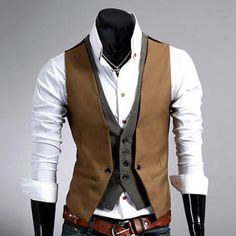 Origin: CN(Origin)Fabric Type: BroadclothModel Number: 14017673Style: CasualMaterial: PolyesterMaterial: Spandex Male Steampunk, Steampunk Fashion Male, Button Vest, Reverse Harem, Mens Suit Vest, Brown Vest, Manama, Men Formal, Mens Vests