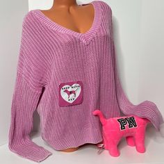 New With Tags Victoria’s Secret Pink Sweater Cable Knit Logo Cozy Fluffy Soft V Neck Ribbed 100% Cotton Size Extra Small Large Price Firm No Offers Please Trendy Cotton V-neck Sweater For Spring, Trendy Long Sleeve Cotton V-neck Sweater, Trendy Cotton Long Sleeve V-neck Sweater, Casual Cotton V-neck Sweater, Oversized Cotton V-neck Sweater, Trendy Pink V-neck Sweater, Trendy Cotton V-neck Sweater, Casual V-neck Sweater For Loungewear, Casual Cotton V-neck Sweater For Loungewear