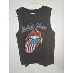 Rolling Stones American Flag Stripes Tongue T-Shirt Size Women's Xs Extra Small S Small M Medium Rock Music The Rolling Stones Are An English Rock Band Formed In London In 1962. Active Across Seven Decades, They Are One Of The Most Popular And Enduring Bands Of The Rock Era. In The Early 1960s, The Band Pioneered The Gritty, Rhythmically Driven Sound That Came To Define Hard Rock. Summer Band Merch Red Tops, Red Band Merch Tops For Summer, Rock Style Screen Print Tops For Music Festival, Rock Style Crew Neck Top With Screen Print, Rock Style Tops With Screen Print For Music Festival, Unisex Rocker Tops For Concerts, Rocker Style Unisex Top For Concerts, Festival Band Merch Crew Neck Top, Rock Style Festival Crew Neck Top