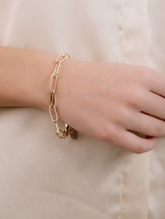 18k gold plated Brass Pavé clasp Approx. 7 Inches Gold-tone Paperclip Bracelet With Rectangular Links, Timeless Gold Bracelets With Rectangular Links, Metal Link Bracelets With Gold Clasp, Classic Gold-plated Jewelry With Gold Clasp, Gold-tone Link Paperclip Bracelet With Lobster Clasp, Metal Chain Bracelet With Gold Clasp For Formal Occasions, Formal Chain Bracelet With Gold Clasp, Timeless Gold-plated Bracelet With Rectangular Links, Formal Metal Chain Bracelet With Gold Clasp