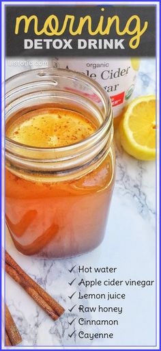 Apple Cider Vinegar Lemon, Apple Cider Vinegar Detox Drink, Apple Cider Vinegar Detox, Full Body Detox, Lemon Drink, Detox Drinks Recipes, Fat Foods, Natural Detox