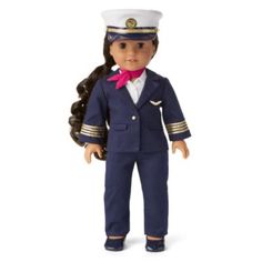 an american girl doll wearing a navy uniform