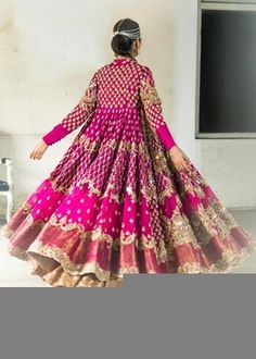 Organza embroidered peshwaz added to store with magnificence embroidered work. We are offering delivery services for organza embroidered peshwaz in USA Raw Silk Fabric, Indian Designer Wear, Wedding Wear, Pink Fabric, Raw Silk, Luxury Fabrics, Bridal Collection, Indian Dresses, Silk Fabric