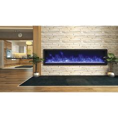 Fireplace Remii by Amantii 35″ Extra Slim Series Built-in Electric Fireplace with Black Steel Surround Rock Electric Fireplace, Slim Electric Fireplace, Outdoor Electric Fireplace, Mounted Electric Fireplace, Built In Electric Fireplace, Electric Fireplaces, Wall Mount Electric Fireplace, Wall Opening, Fire Glass