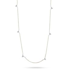 You need this pretty station necklace. This diamond station necklace is 14k yellow gold. There are stations of three diamonds around the necklace. The diamonds are ~0.30tcw. The chain is 16in long. This necklace is the pair to our Madison Earrings. 14k yellow gold Station necklace ~0.30tcw diamonds The Necklace, The Chain, Station Necklace, Need This, Round Diamonds, Gold Diamond, Arrow Necklace, Diamonds, Yellow Gold