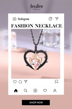 This sterling silver black heart necklace will infuse you with a mysterious and unique fashion style. The clashing colors of black and rose gold give it a distinctive look that exudes an edgy and luxurious vibe. The pink pear-cut main stone adds a sparkling sparkle to the necklace that will turn heads. Black Heart Necklace, Black And Rose Gold, Black Heart, Pear Cut, Instagram Fashion, Unique Fashion