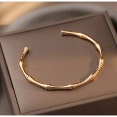 Brand New 14k Gold Women's Bamboo Bangle Bracelet Genuine 14k Yellow Gold Plated Sterling Silver 7" - The Most Common Women's Bracelet Size. Retail Price $295 Buy With Confidence From A Top Rated Seller With A 99%+ Feedback Rating! A0173 (Id-278) Formal Gold Plated Tarnish Resistant Cuff Bracelet, Formal Tarnish Resistant Gold Plated Cuff Bracelet, Elegant Gold Cuff Bracelet With Round Shape, Gold Round Cuff Bracelet For Formal Occasions, Elegant Gold Round Cuff Bracelet, Formal Rose Gold Plated Bangle, Silver And 14k Gold Cuff Bangle, Silver 14k Gold Cuff Bangle Bracelet, Flexible Yellow Gold Bangle Cuff Bracelet