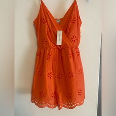 Women Size Xs Orange Adjustable Strap Romper. Brand Blue Rain. Casual Orange Jumpsuits And Rompers For Spring, Summer Orange Cotton Jumpsuits And Rompers, Orange Jumpsuits And Rompers For Spring Day Out, Spring Orange Jumpsuits And Rompers For Loungewear, Orange Jumpsuits And Rompers For Spring Loungewear, Spring Orange Jumpsuit For Loungewear, Orange Jumpsuit For Spring Loungewear, Light Blue Romper, Black Romper Shorts