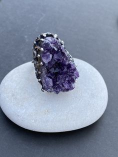 Raw Amethyst ring Natural huge amethyst ring statement silver amethyst ring February birthstone Large gemstone ring Large amethyst ring Weight of the ring- 20-23 grams The stone is natural, and each stone is unique, please check the available stone before ordering , as the one in the photo might be already sold! Purple Rings With Stones As Gift, Purple Rings With Stones For Gift, Gift Purple Rings With Stones, Amethyst Crystal Promise Ring With Stone Setting, Amethyst Ring With Stones For Anniversary, Spiritual Amethyst Rings In Purple, Purple Amethyst Ring As A Gift, Purple Amethyst Gemstones, Purple Amethyst Gemstones With Stone Setting