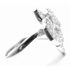 Cartier Caresse D'orchidées Orchid Flower 18k White Gold Diamond Ring  Metal: 18k White Gold  Width: 16mm  Weight: 7.3 grams  Size: European 52, US 6  Stones: 49 round brilliant cut diamonds VS1 clarity, E color total weight approx. .54ct  Hallmarks: Cartier 750 52 OG1305 T1125enad  Dimensions reference the ring size and are not specific to the ring itself. Flower Diamond Ring, Gold Diamond Ring, White Gold Diamond Rings, Cz Ring, Orchid Flower, Gold Diamond Rings, Buying Jewelry, Round Brilliant Cut Diamond, Brilliant Cut Diamond