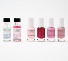 No hibernating on your nails this year! This six-piece Perfect Formula manicure kit contains a wintry mix of color and manicure essentials to see you through every cozy celebration and far-flung getaway. It includes Pink Gel Coat, four Gel Coats in a range of flattering rosy shades, and Manicure Booster, which acts as a primer and sealer.  How do I use it: Apply gel coats to clean, dry natural nails. Apply Manicure Booster over nail polish.  From Perfect Formula.  Includes: Nail Care, Manicure Essentials, Pink Gel, Manicure Kit, Gel Manicure, Beauty Nails, Natural Nails, See You, You Nailed It