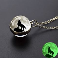 Glow in the Dark Howling Wolf Necklace - Mounteen Symbol Of Freedom, Dark Design, Wolves Pendants, Wolf Necklace, The Howling, Symbols Of Freedom, Howling Wolf, Symbols Of Strength, Wild Spirit