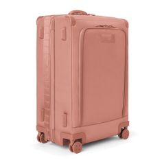 By looking at capacity, maneuverability, and durability, the designers here at Dagne Dover perfected this larger pink checked luggage to fit the needs of everyone. Dagne Dover, Checked Luggage, You Bag, Sydney, Pink