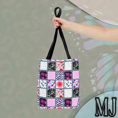 A vibrant floral patchwork grandma chic tote bag perfect for everyday use. This tote bag is made with 100% polyester, ensuring durability and quick drying. It features seamless thread color, reinforced stitching on handles, boxed corners, and 5 color handle options. The non-woven laminate inside adds extra sturdiness to this stylish accessory. Product features - Made with 100% polyester for durability - Seamless thread color and reinforced stitching for strength - Boxed corners for extra room - 5 color handle options for customization - Available in 3 sizes to match customer needs Care instructions - Remove all items from the bag before cleaning. Suggested to pretreat visible stains with stain remover. Mix warm water with laundry detergent and clean the bag with terry washcloth or a soft b Rectangular Floral Canvas Bag For Everyday Use, Everyday Rectangular Floral Print Canvas Bag, Multicolor Floral Print Tote Bags, Summer Travel Bag With Patchwork, Summer Patchwork Shoulder Bag For Daily Use, Multicolor Rectangular Canvas Bag With Floral Print, Multicolor Floral Print Canvas Bag For Everyday, Multicolor Floral Print Shopping Bag, Multicolor Square Canvas Bag For Summer