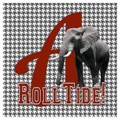 an elephant with the letter a on it's back and hounds pattern in red