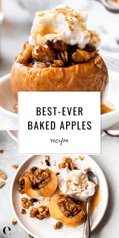 the best ever baked apples recipe on a white plate