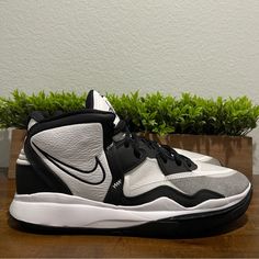 Up For Sale Are These Nike Kyrie Infinity Tb White/Black Basketball Shoes. Do9616-100 Men's Size 14. Condition Is New With Box. Top Of Box Is Missing Sporty Slip-on Leather Basketball Shoes, Leather Low-top Basketball Shoes With Cushioned Footbed, Sporty Leather Slip-on Basketball Shoes, Nike Basketball Shoes With Contrast Sole, Nike Basketball Shoes With Contrast Sole For Sports, Nike Basketball Shoes With Cushioned Footbed And Round Toe, Nike Leather Running Shoes With Boost Midsole, Mid-top Leather Basketball Shoes With Cushioned Footbed, Leather Mid-top Basketball Shoes With Cushioned Footbed