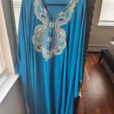 It’s Beautiful Abaya Brand New Never Used Elegant Blue Long Sleeve Abaya, Elegant Long Sleeve Blue Abaya, Festive Blue Abaya For Party, Elegant Blue Abaya For Party, Festive Blue Party Abaya, Blue Evening Abaya For Eid, Blue Long Sleeve Abaya For Party, Blue Long Sleeve Kaftan For Evening, Elegant Blue Evening Kaftan