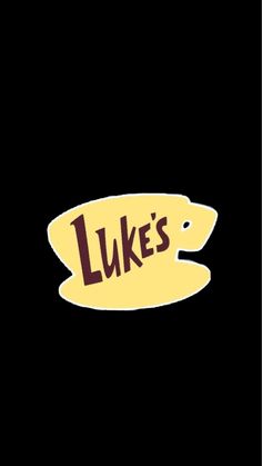 the logo for luke's is shown in yellow and brown on a black background