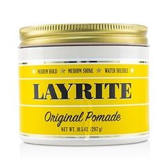 Layrite - Original Pomade (Medium Hold, Medium Shine, Water Soluble)(297g/10.5oz) A water-soluble, subtly-scented hair pomade for men Provides medium hold & medium shine Infused with a vanilla scent to make hair smell fresh all day Creates messy wet looks Ideal for fine to medium hair Size: 10.5 oz.  Color: Yellow. Smell Fresh All Day, Mens Pomade, Rumble In The Jungle, Thick Hair Styles Medium, Vanilla Scent, Hair Pomade, Make Hair, Smell Fresh, Hair Gel