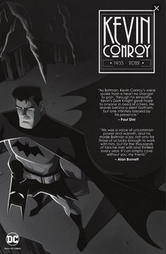 the batman animated movie poster for kevinn's compoy, which is being