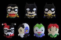 six different types of lego batman masks