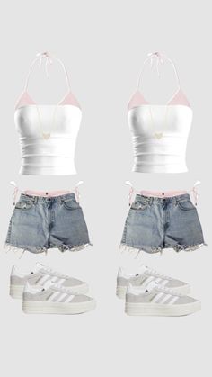 Elegant Aesthetic Outfit, Grey Shoes Outfit, Jeans Outfit Classy, Short Jeans Outfit, Adidas Campus Outfit, Besties Summer, Aesthetic Outfit Summer, Summer 2024 Trends, Outfit Grey