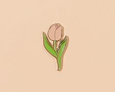 Tulip Stem Pin-Enamel Pins-And Here We Are Spring Flower Enamel Pin Gift, Spring Flower Enamel Pin As A Gift, Spring Flower Enamel Pin For Gift, Spring Gift Enamel Pin, Enamel Lapel Pin, Lapel Pin, Lapel Pins, Tulips, Enamel Pins